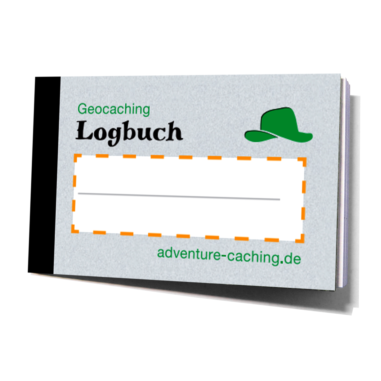 Logbuch_XL_Grau_1 Geocaching Mikro-Logbuch XL, Classic-Line, Filmdosenlogbuch