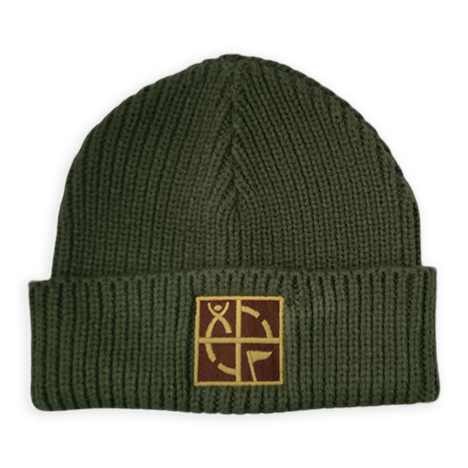 Geocaching-Strickmütze mit Bündchen und Logo, Grün Geocaching-Strickmütze mit Bündchen und Logo, Grün