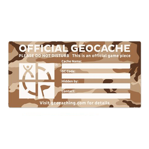 Offizieller Geocache, Sticker, Desert Camo, MIKRO