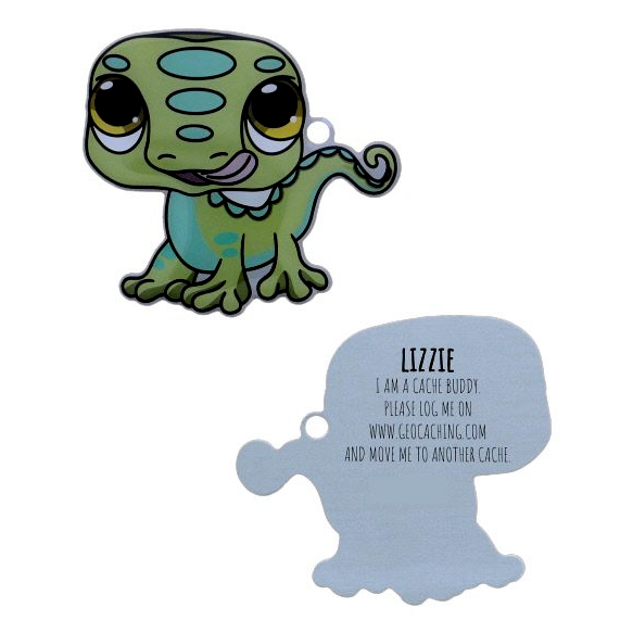 Lizzie die Babyechse, Trackable Tag Lizzie die Babyechse, Trackable Tag