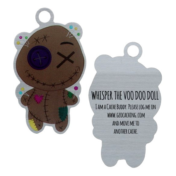 Whisper die Voodoo Puppe, Halloween Travel Tag Whisper die Voodoo Puppe, Halloween Travel Tag