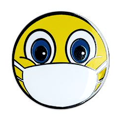 Smilie mit Maske, Mikro-Geocoin Smilie mit Maske, Mikro-Geocoin