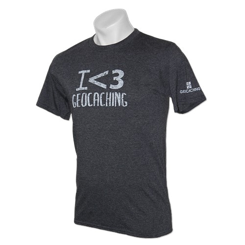 i_like_shirt_grau Groundspeak "I love Geocaching" T-Shirt, grau, medium