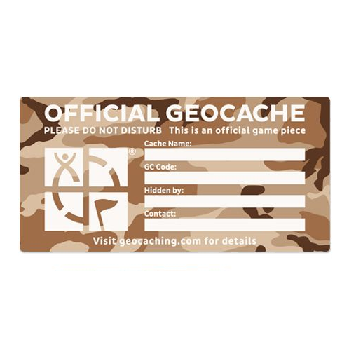 Offizieller Geocache, Sticker, Desert Camo, MEDIUM
