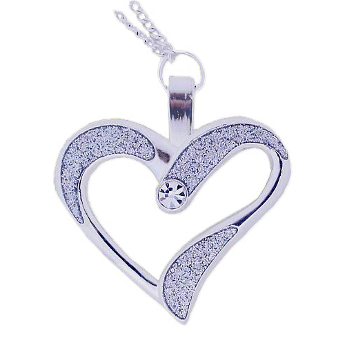 Necklace_silver Groundspeak "Herz-Halskette", Geocoin, silber