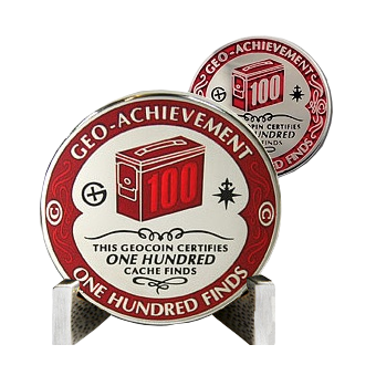achievement coin 100 geocaches found