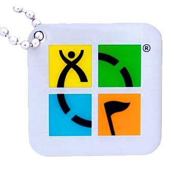 LogoTag_4-farb Geocaching-Logo, Travel Tag, 4-farbig