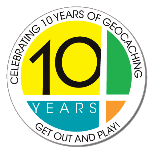 sticker-10years-geocaching Sticker 10Years Geocaching