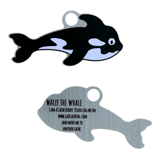 Wally der Wal, Trackable Tag Wally der Wal, Trackable Tag