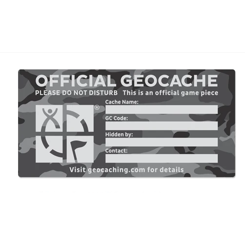 Offizieller Geocache, Sticker, Urban Camo, SMALL