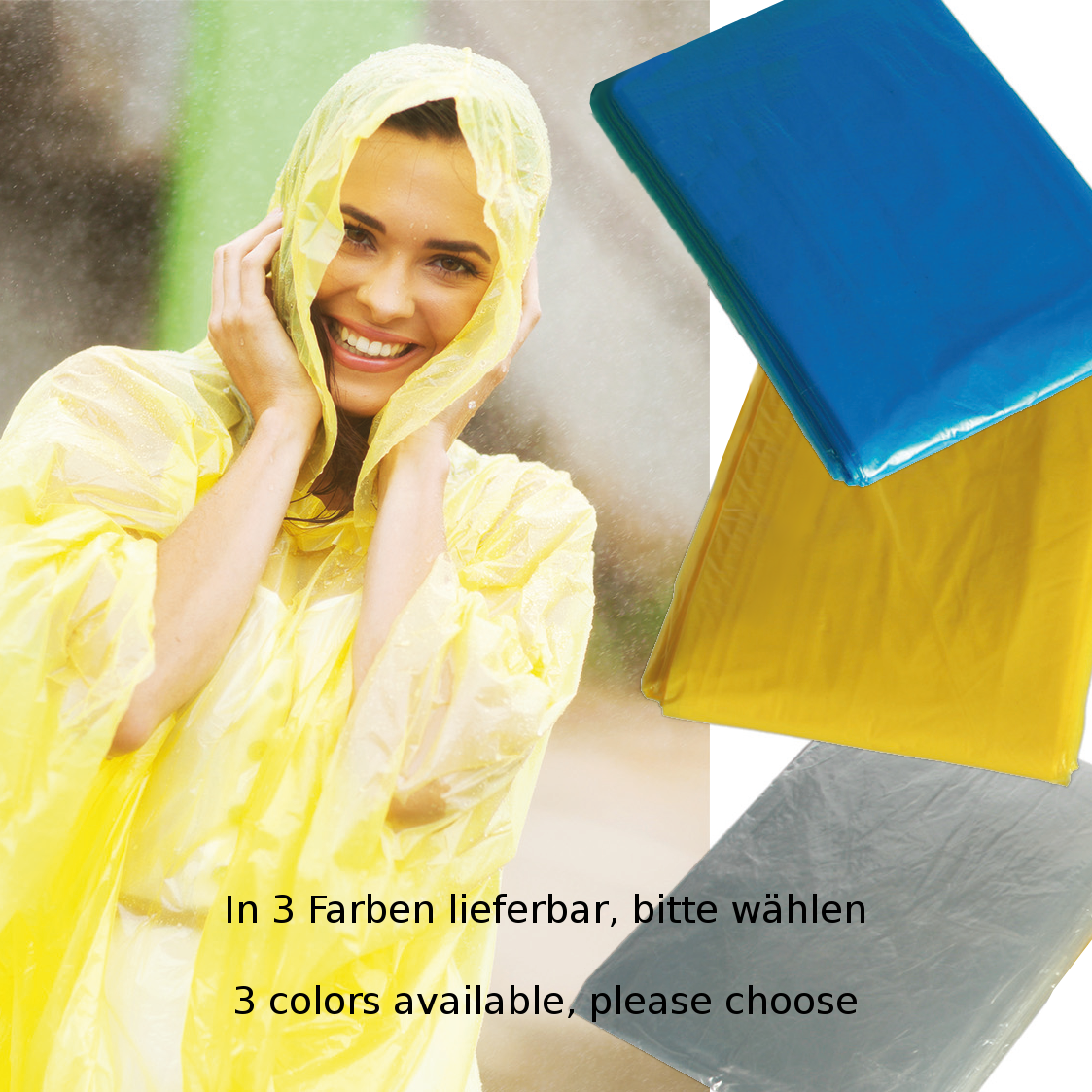 Regenponcho_Bild Regenponcho mit Kapuze, Einheitsgröße