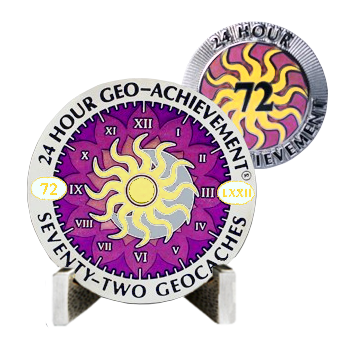 achievement coin 24 hour 72 geocaches